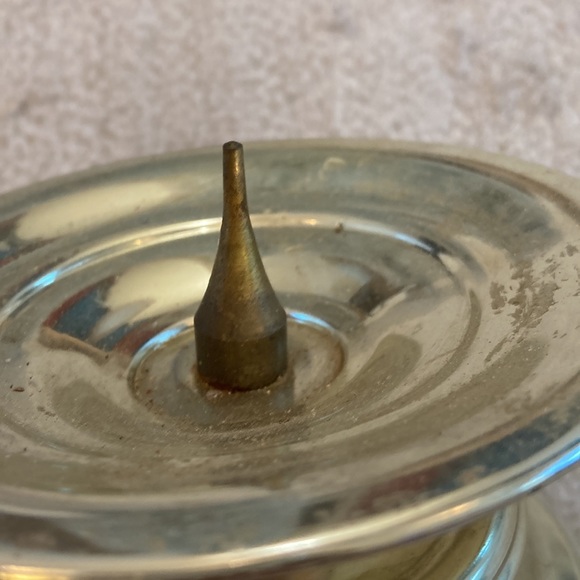 Mid century candle pillar weighted base with spike. - Picture 4 of 5